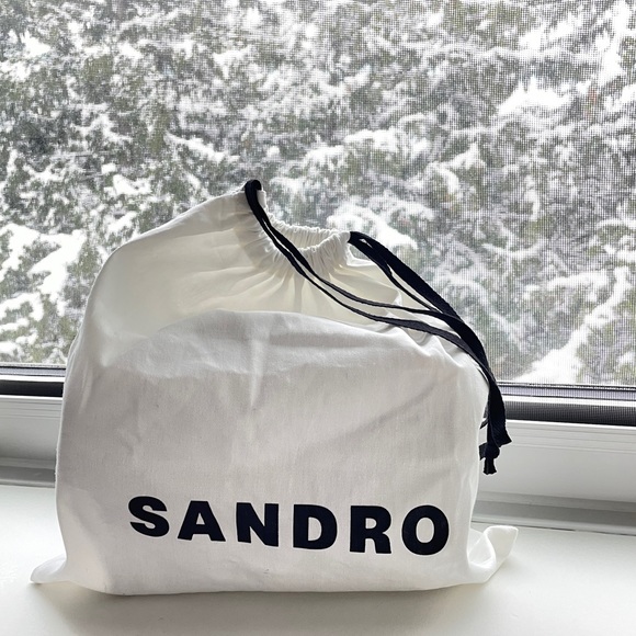 NWOT Sandro Tweed Yza shoulder bag in bleu - Picture 14 of 14